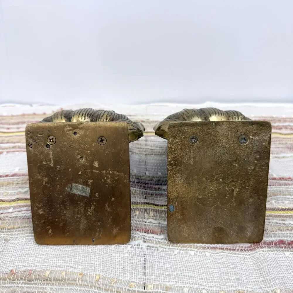 Vintage Set Hampton Brass Pineapple Bookends Traditional Southern Coastal Decor